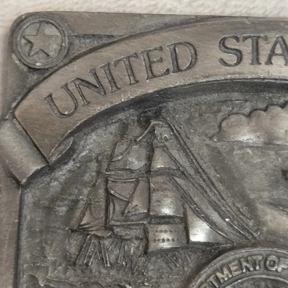 Buckles of America US Navy Pewter Belt Buckle Masterpiece Collection VINTAGE
